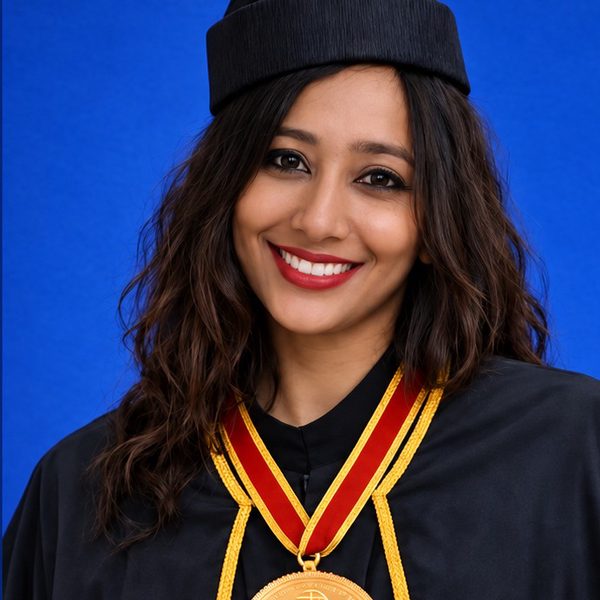 Lily Baylon Escrutora in academic robes